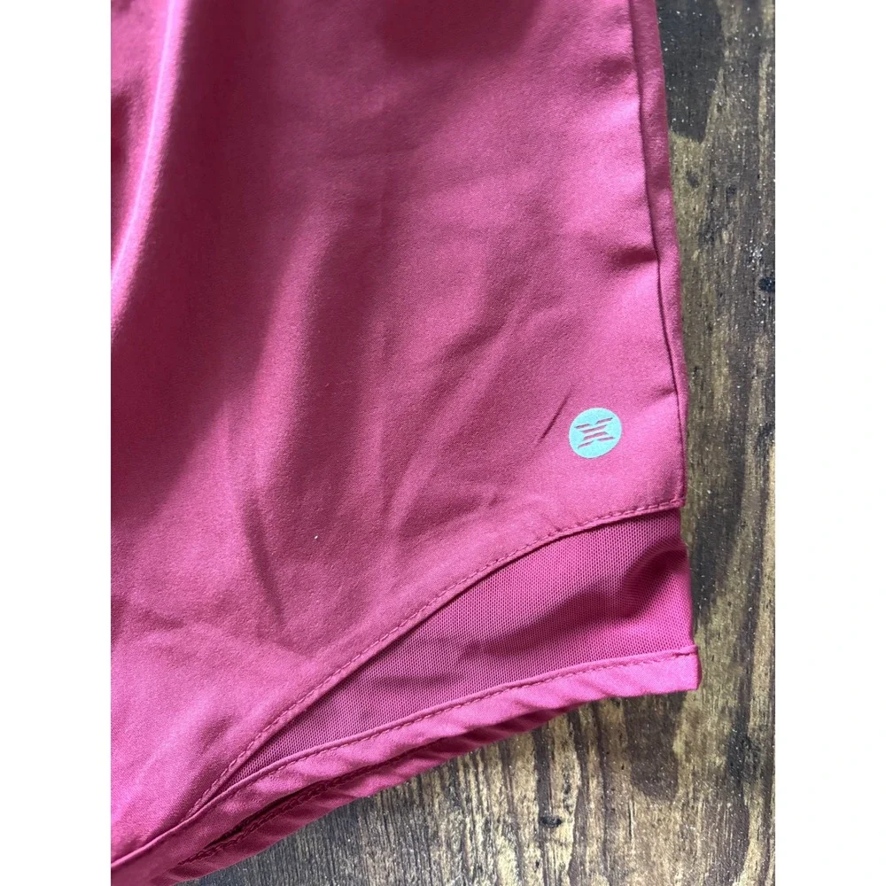 RBX Live Life Active Womens Reddish Pink Running Shorts Mesh Trim Size Medium